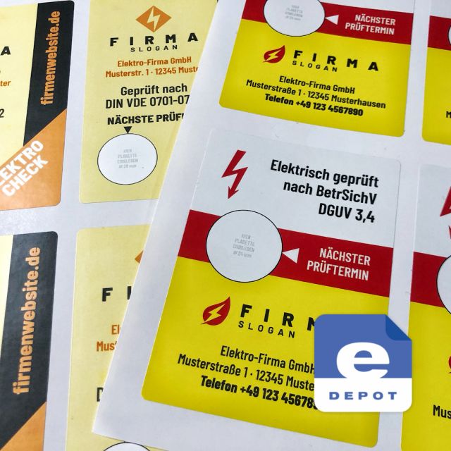 Grundplakette für Elektro-Check XL